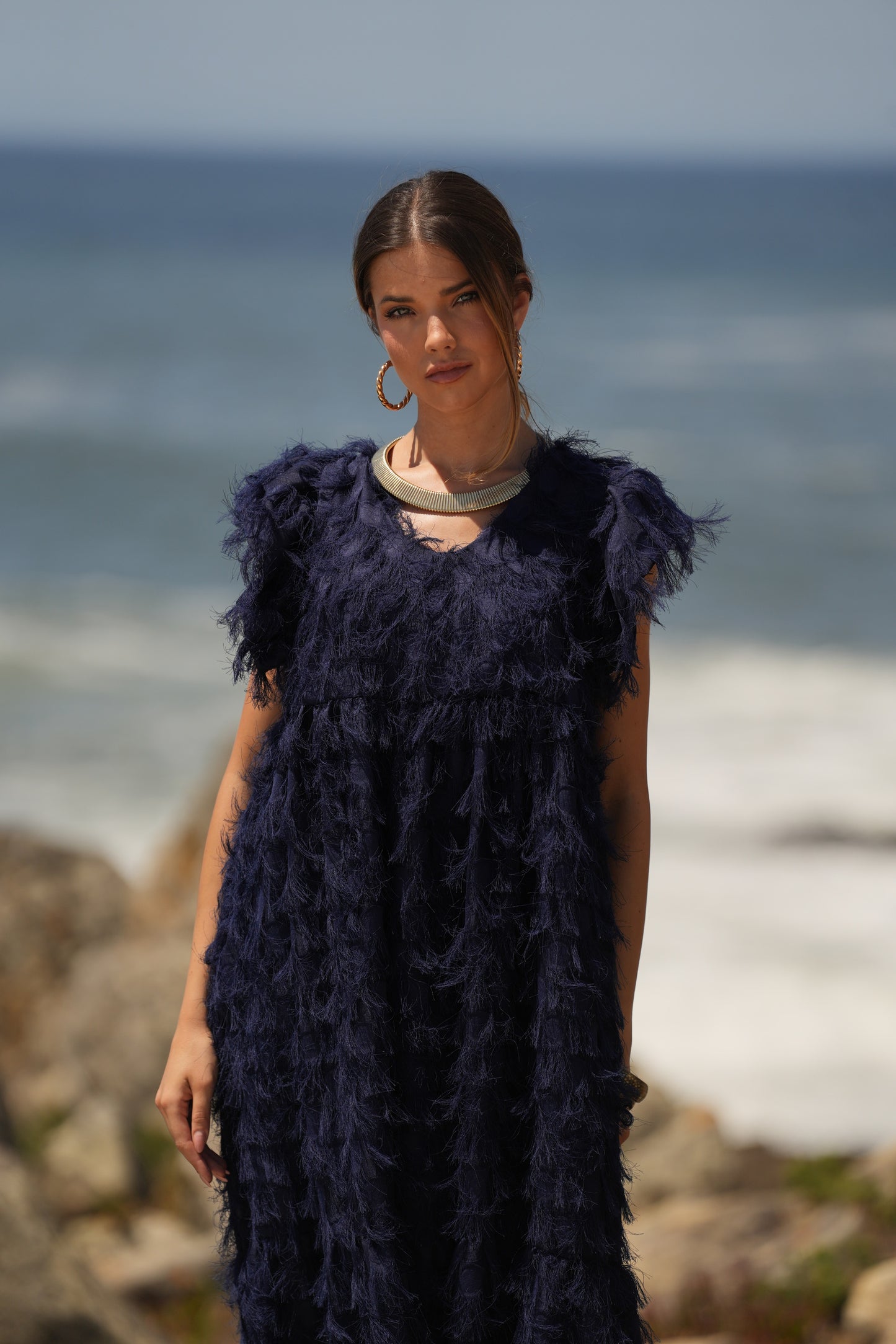 ¡Edición limitada! Vestido largo de ceremonia azul marino