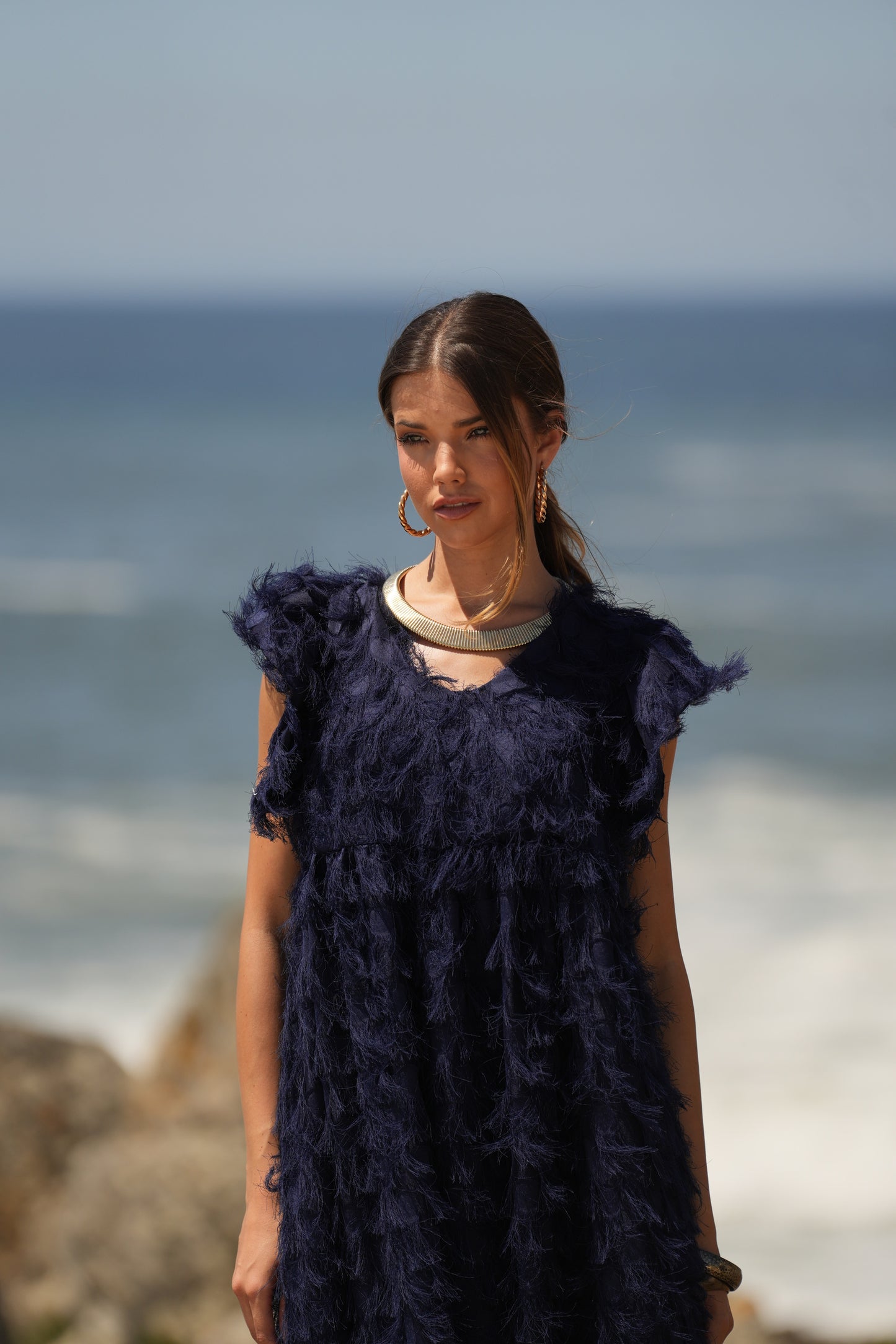 ¡Edición limitada! Vestido largo de ceremonia azul marino