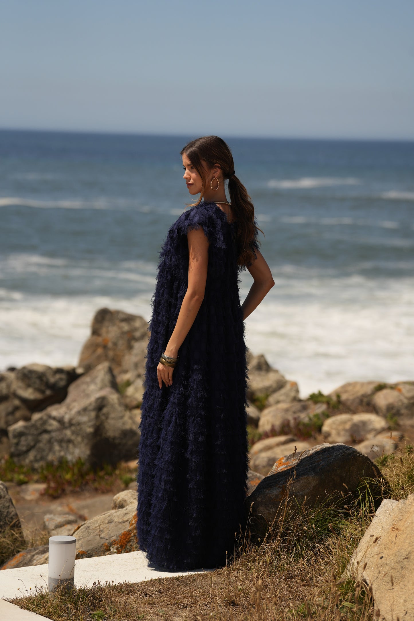 ¡Edición limitada! Vestido largo de ceremonia azul marino