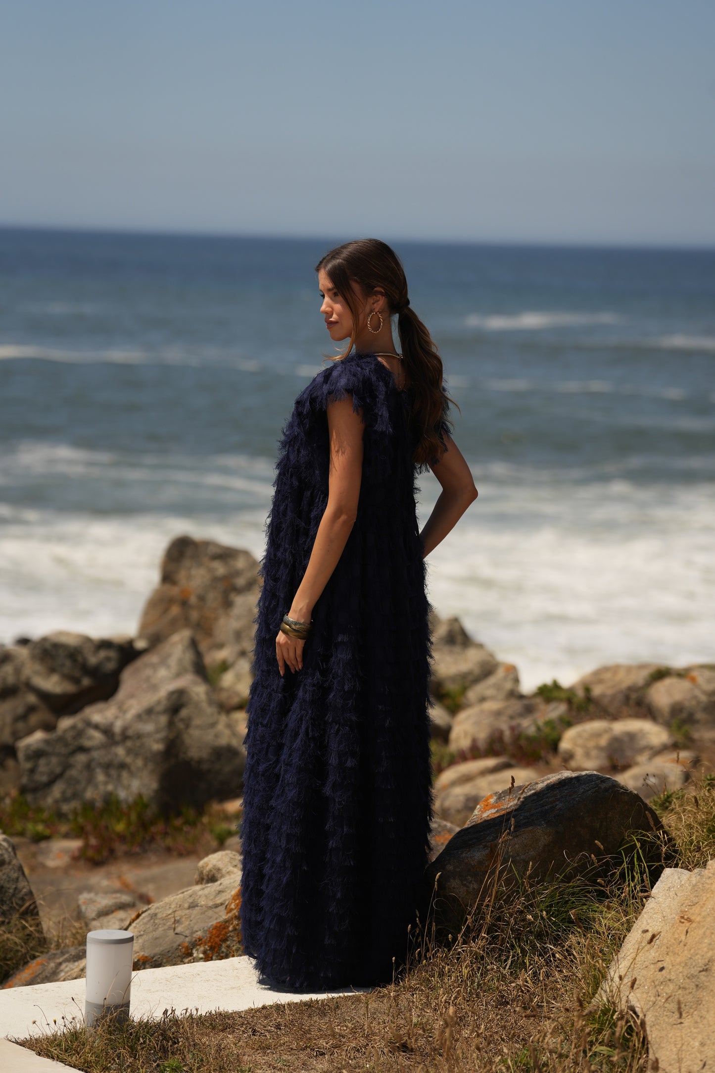¡Edición limitada! Vestido largo de ceremonia azul marino