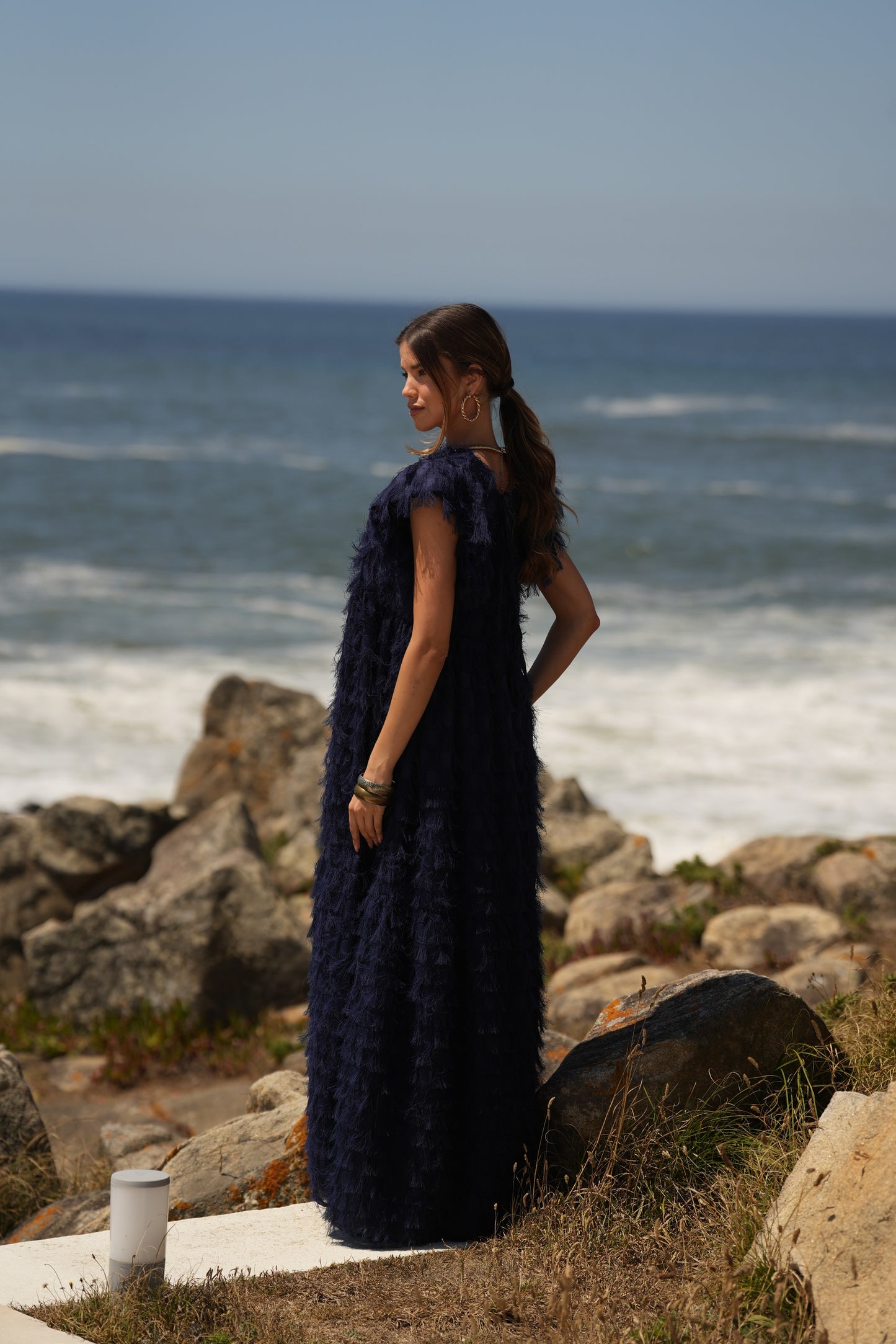 ¡Edición limitada! Vestido largo de ceremonia azul marino