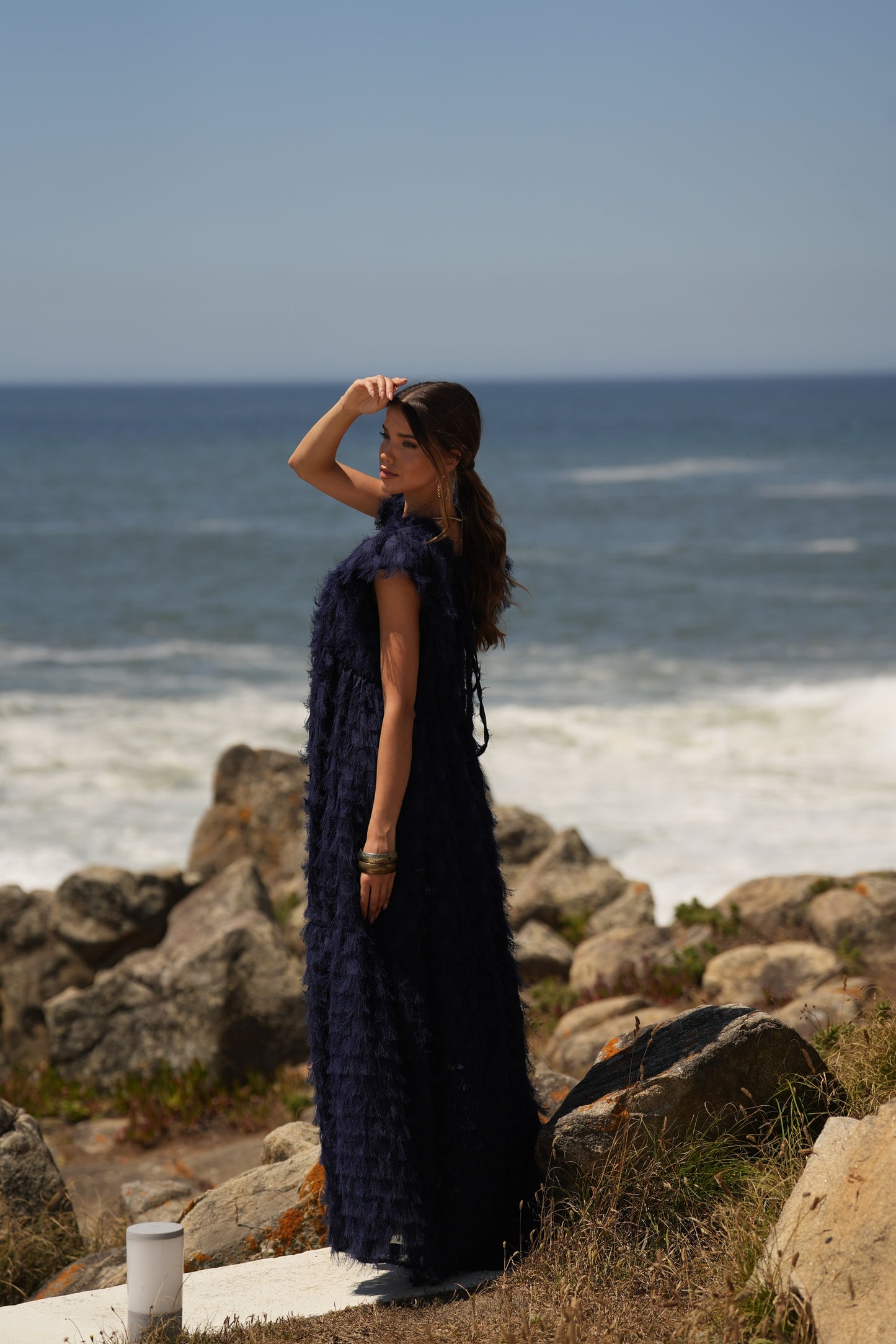 ¡Edición limitada! Vestido largo de ceremonia azul marino