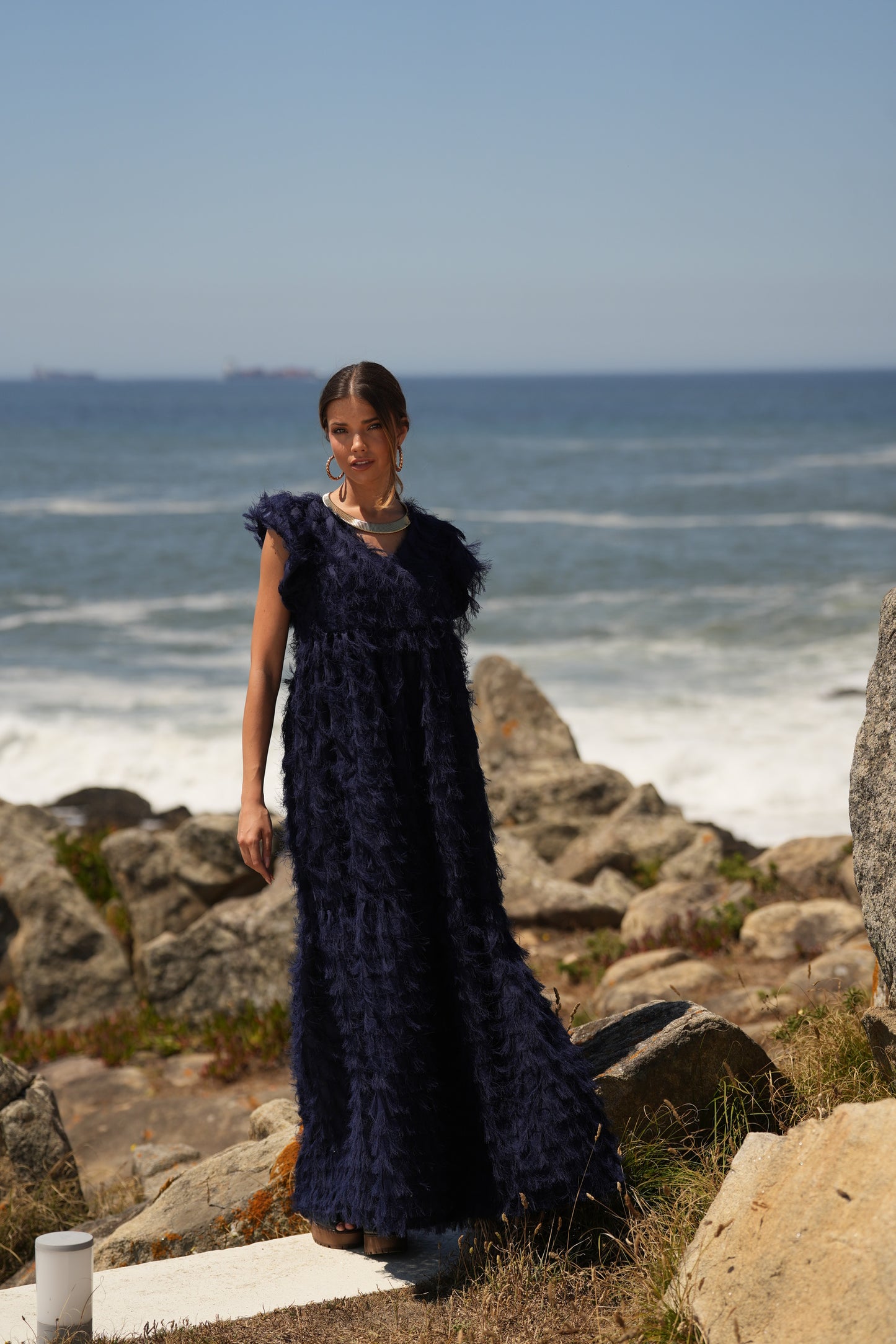 ¡Edición limitada! Vestido largo de ceremonia azul marino