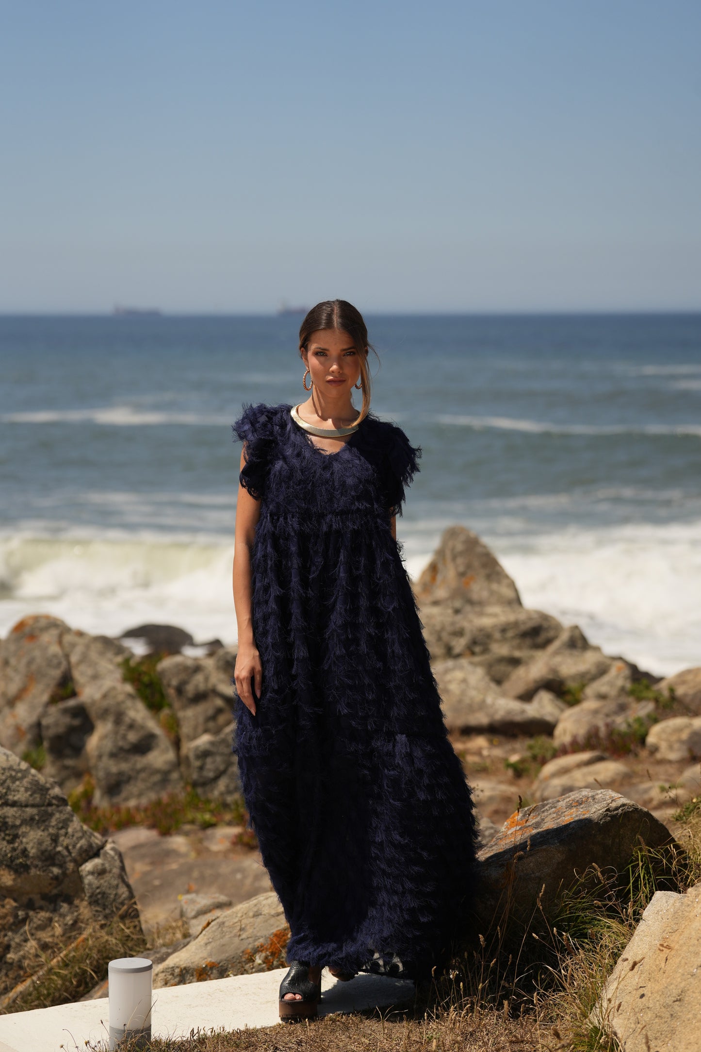 ¡Edición limitada! Vestido largo de ceremonia azul marino