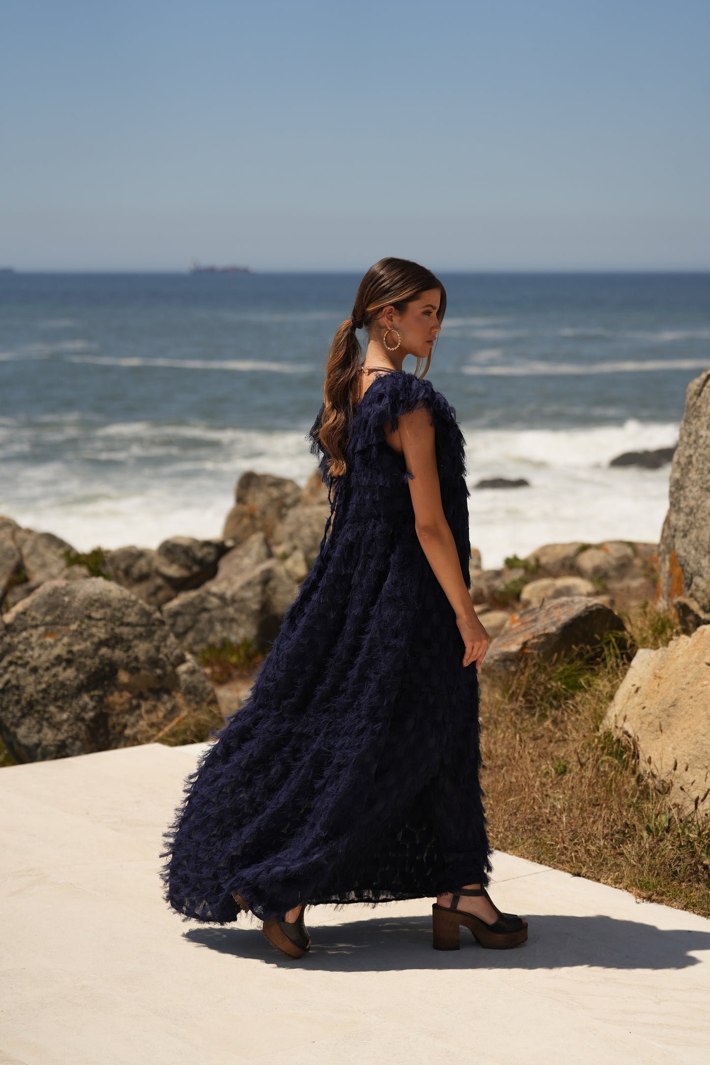 ¡Edición limitada! Vestido largo de ceremonia azul marino