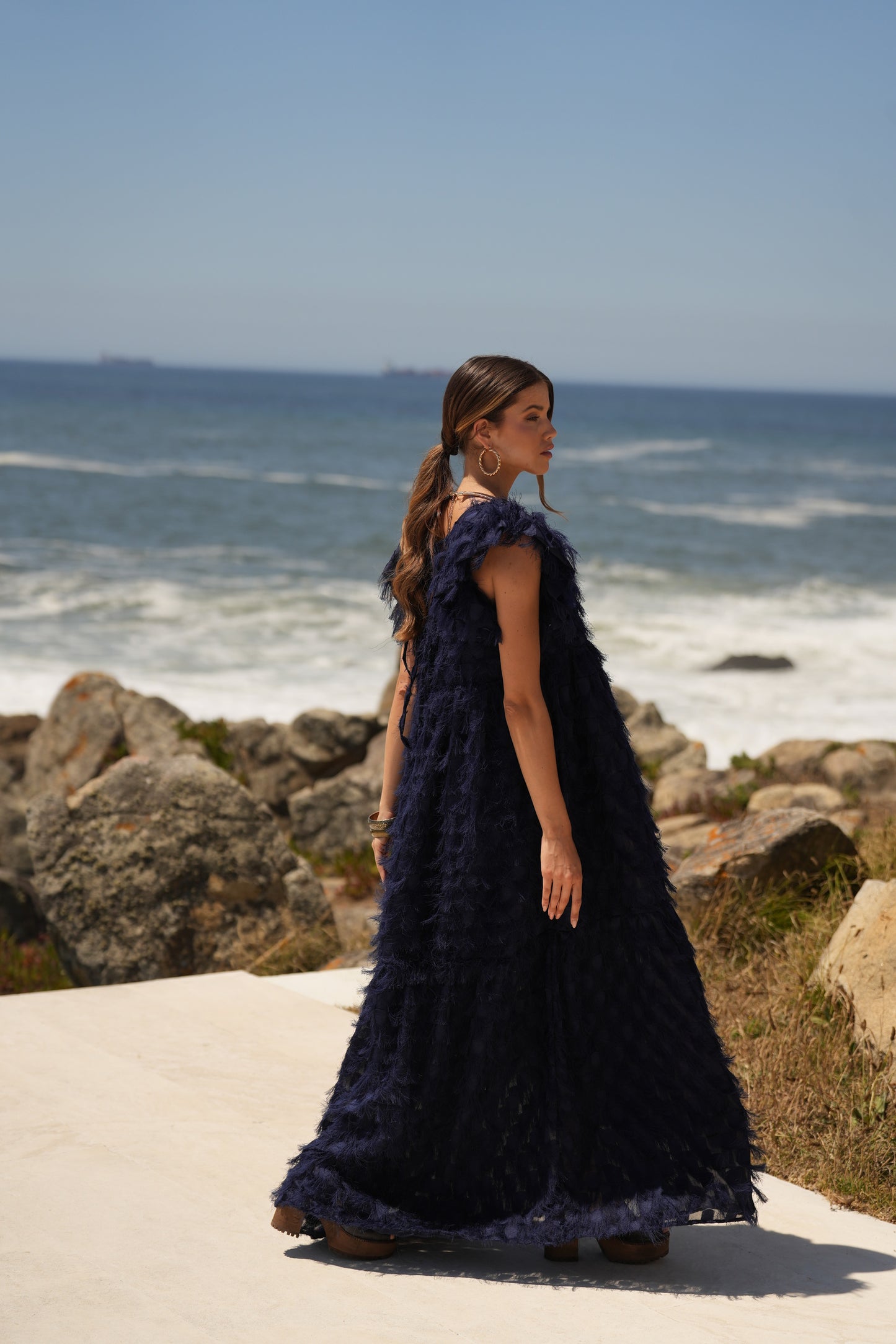 ¡Edición limitada! Vestido largo de ceremonia azul marino