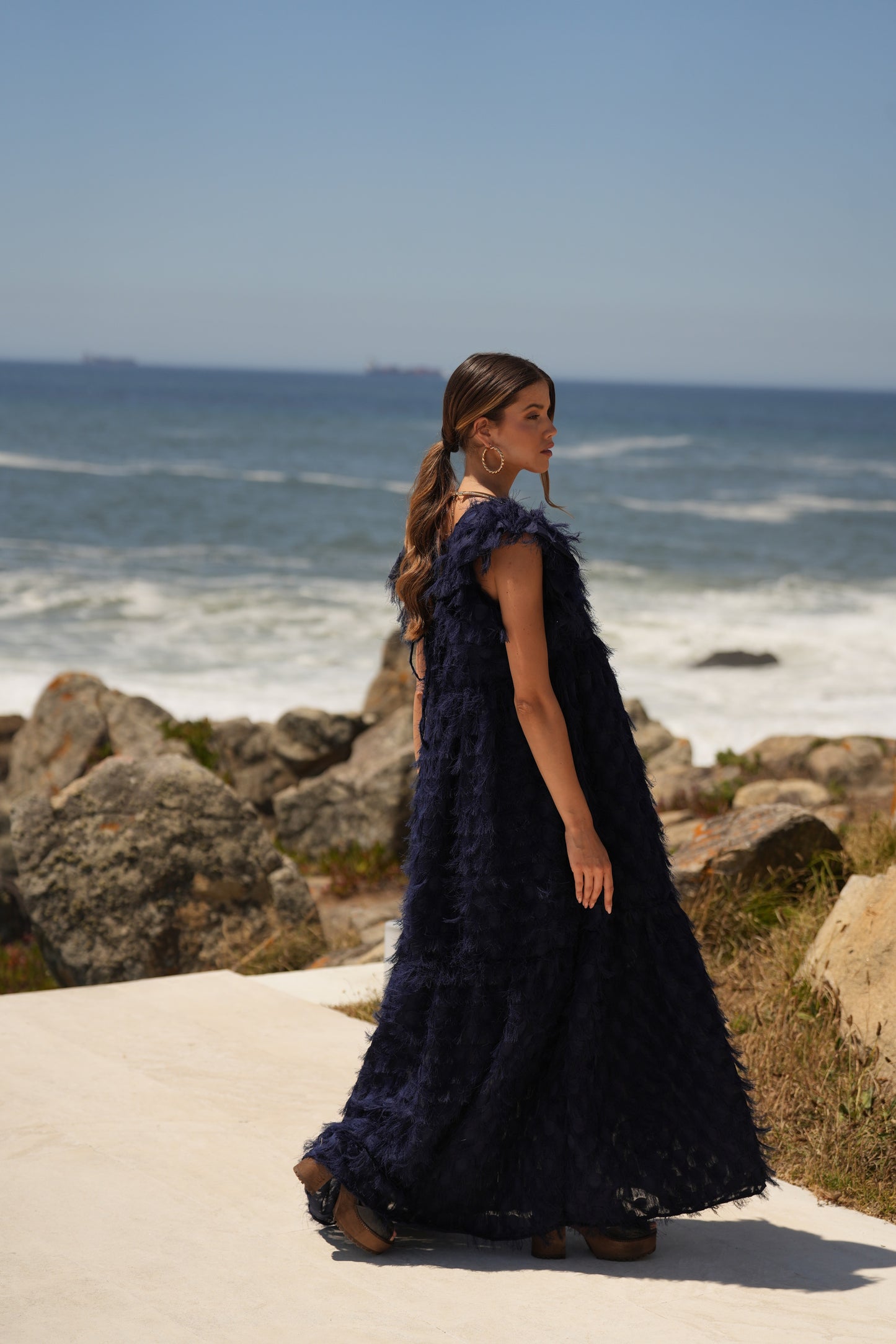 ¡Edición limitada! Vestido largo de ceremonia azul marino