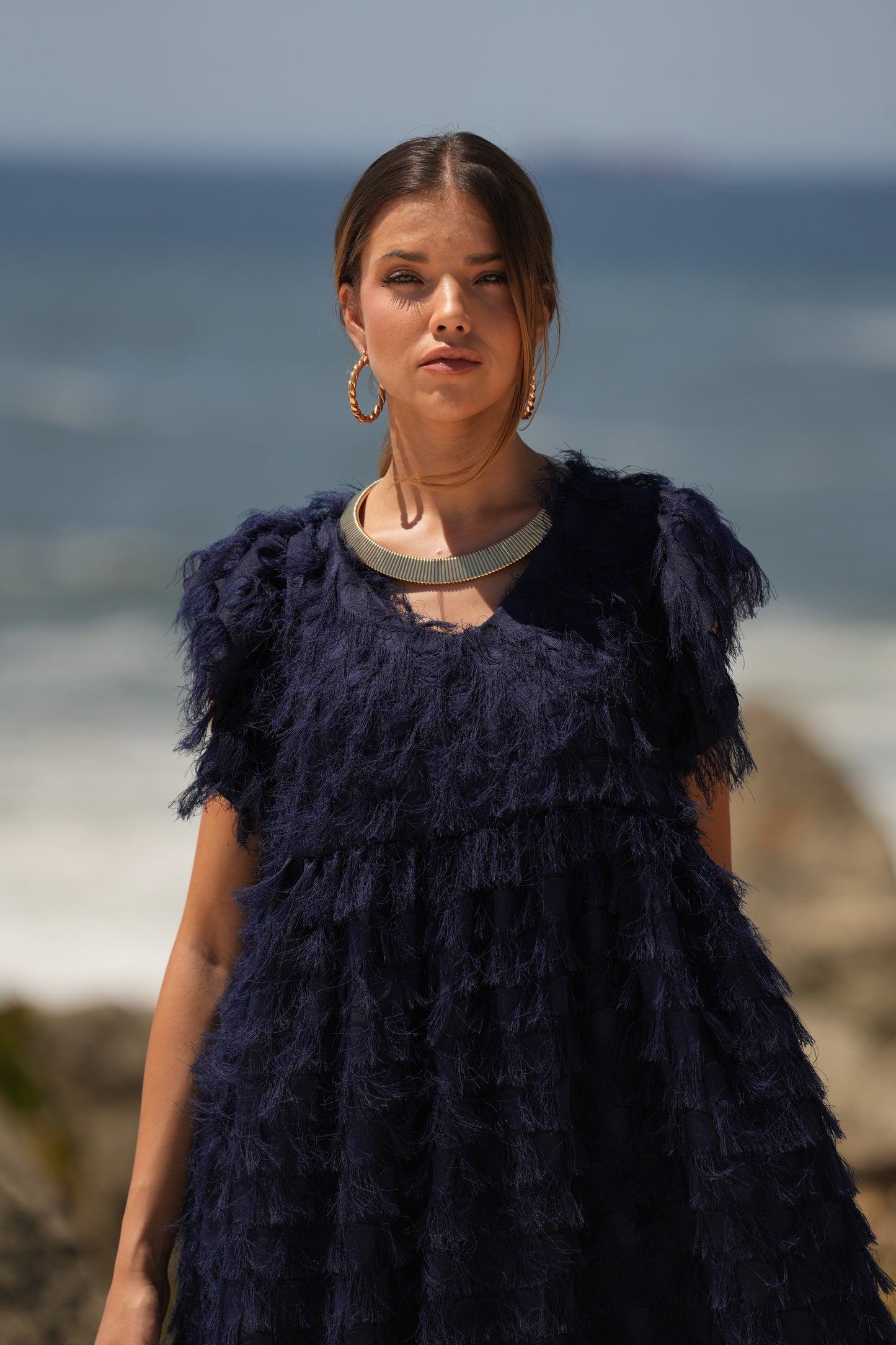 ¡Edición limitada! Vestido largo de ceremonia azul marino