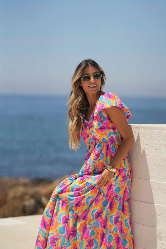 Vestido largo estampado