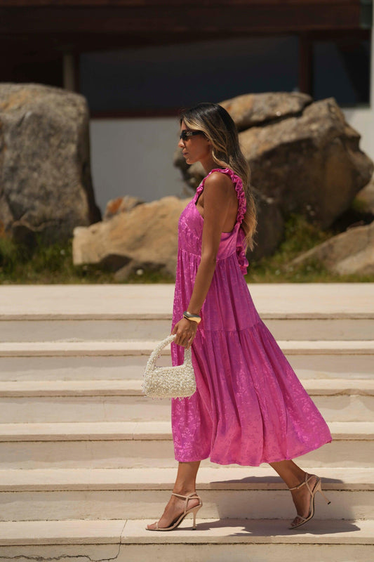 Vestido largo con volante