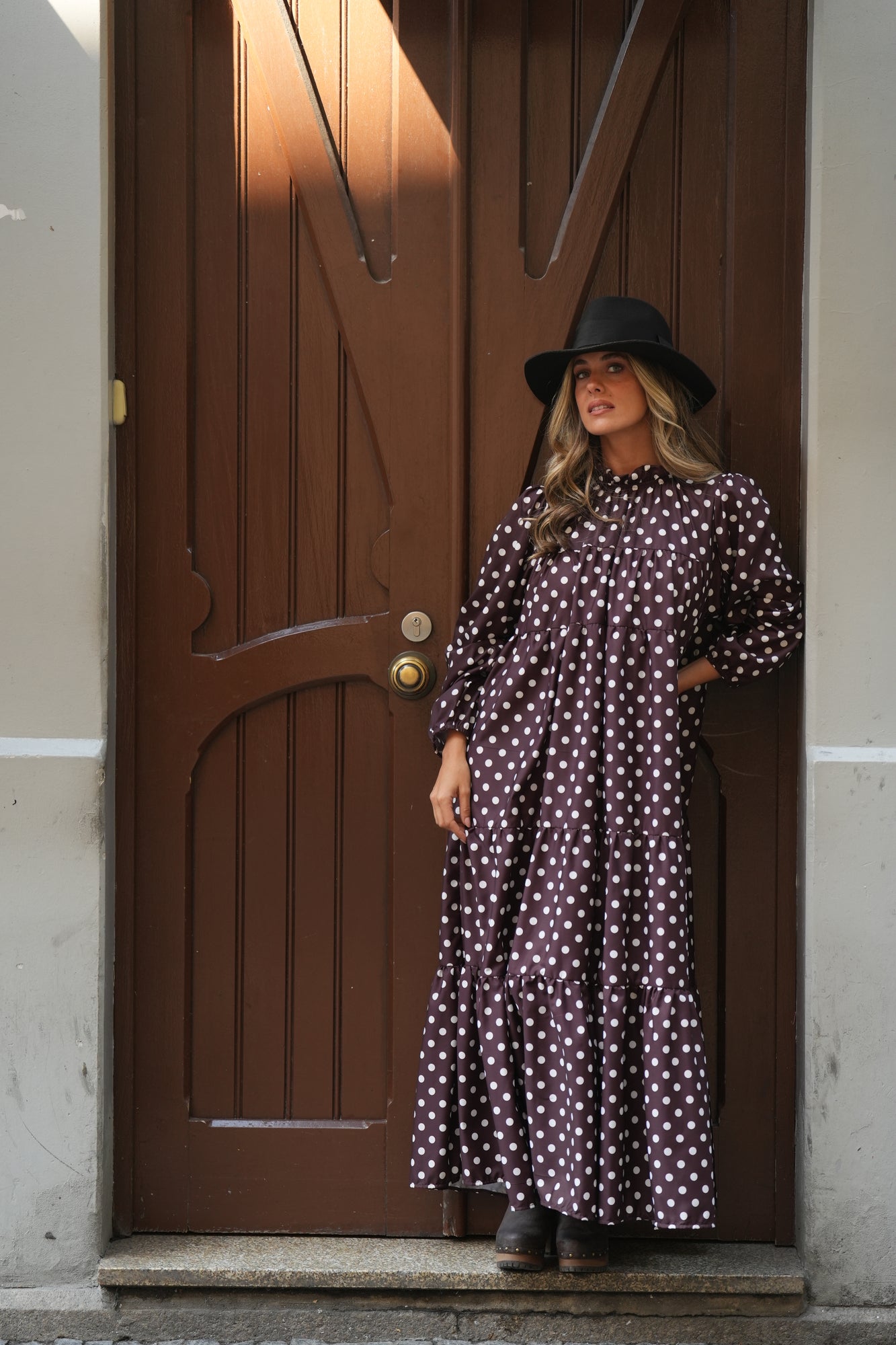 Vestido largo con volantes