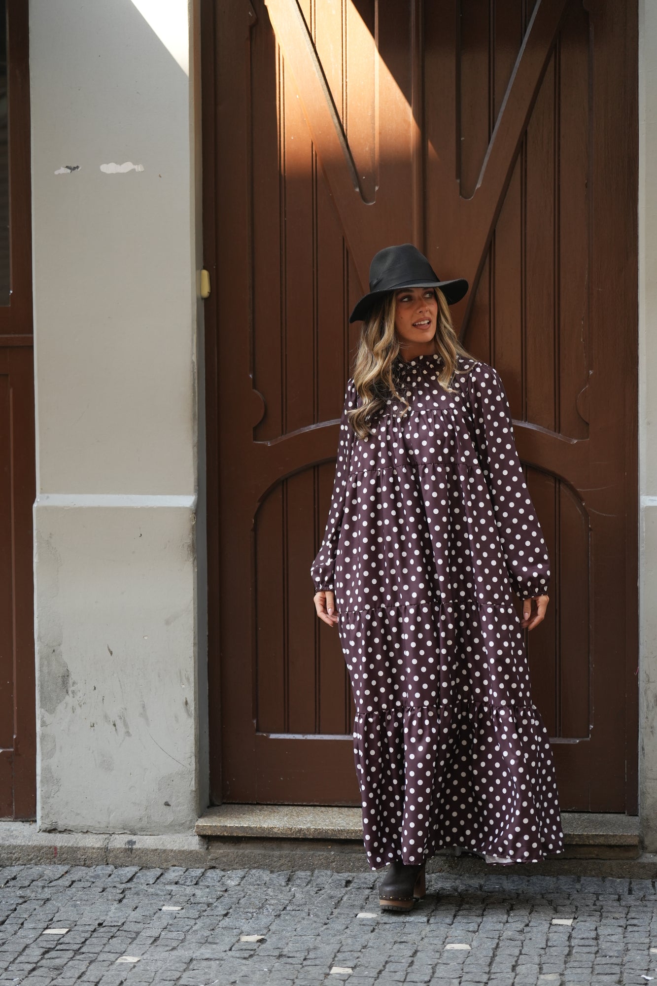 Vestido largo con volantes
