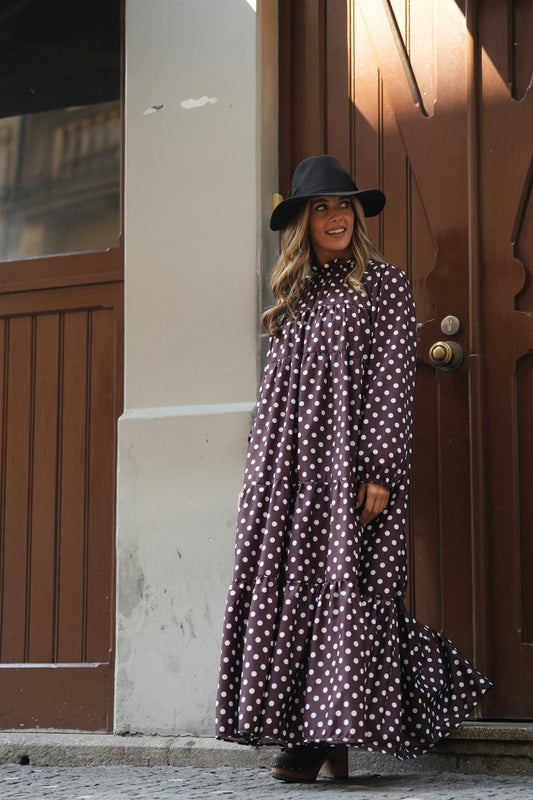 Vestido largo con volantes