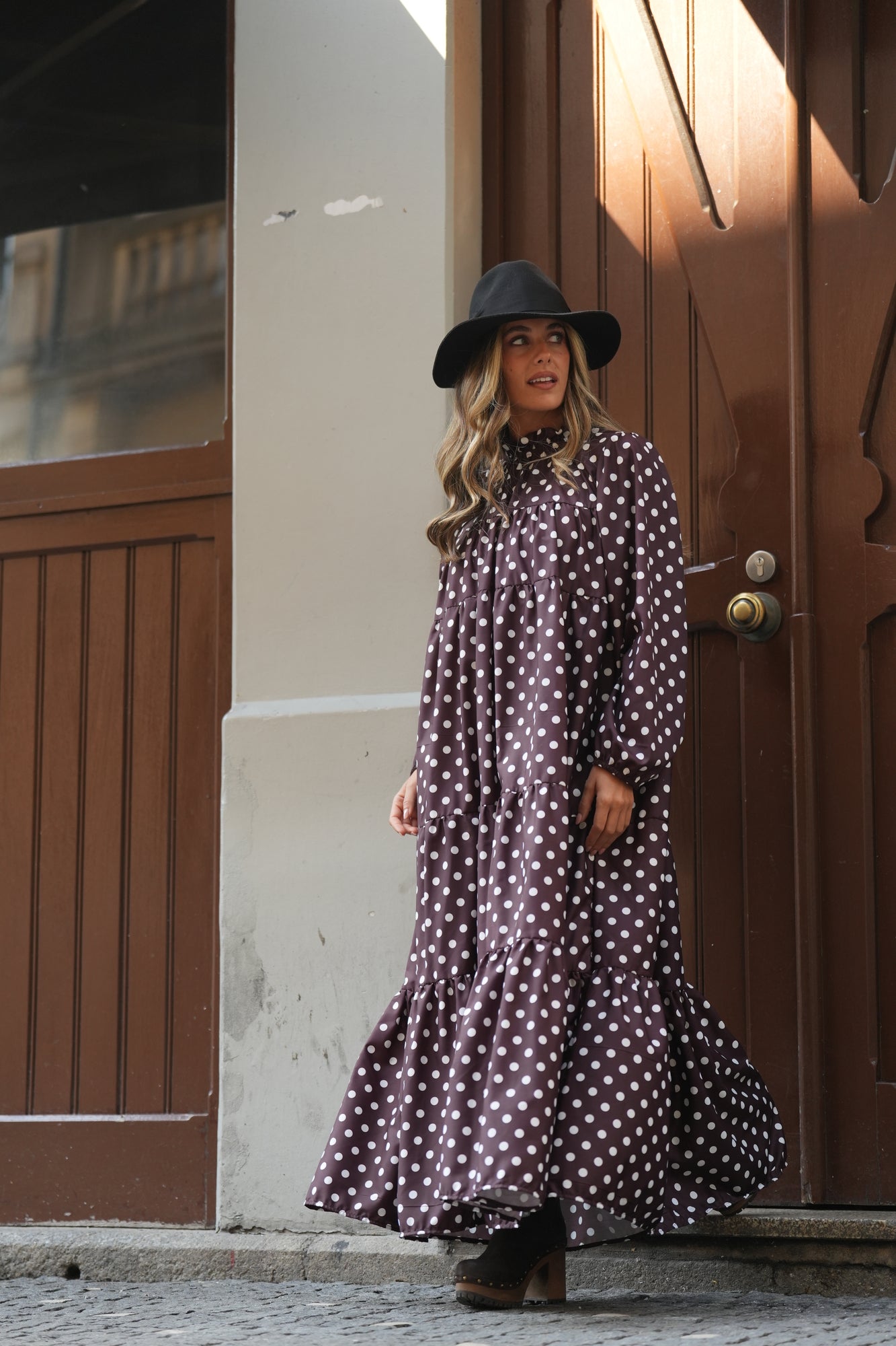 Vestido largo con volantes