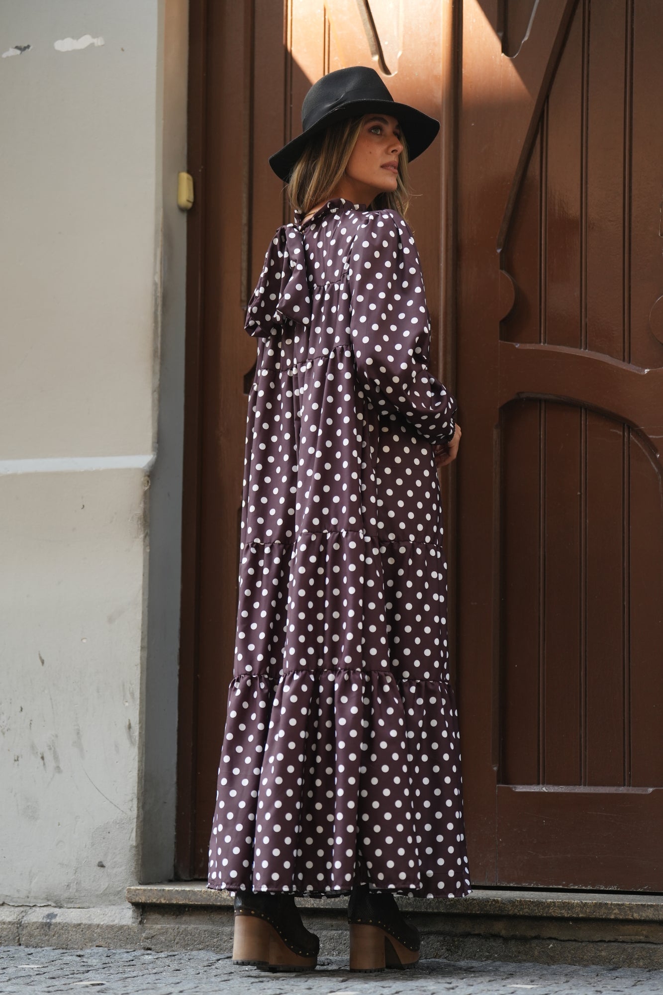 Vestido largo con volantes