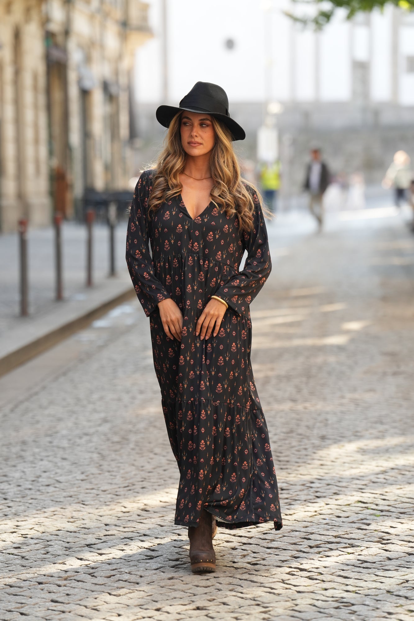 Vestido largo estampado