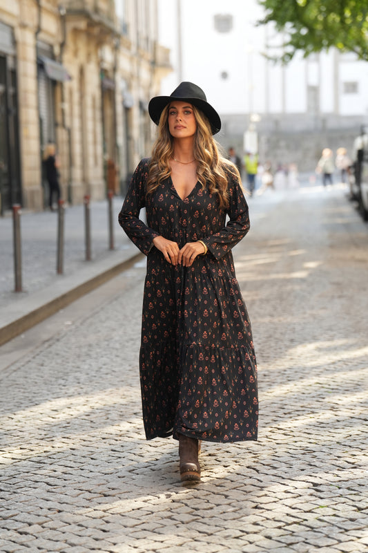 Vestido largo estampado
