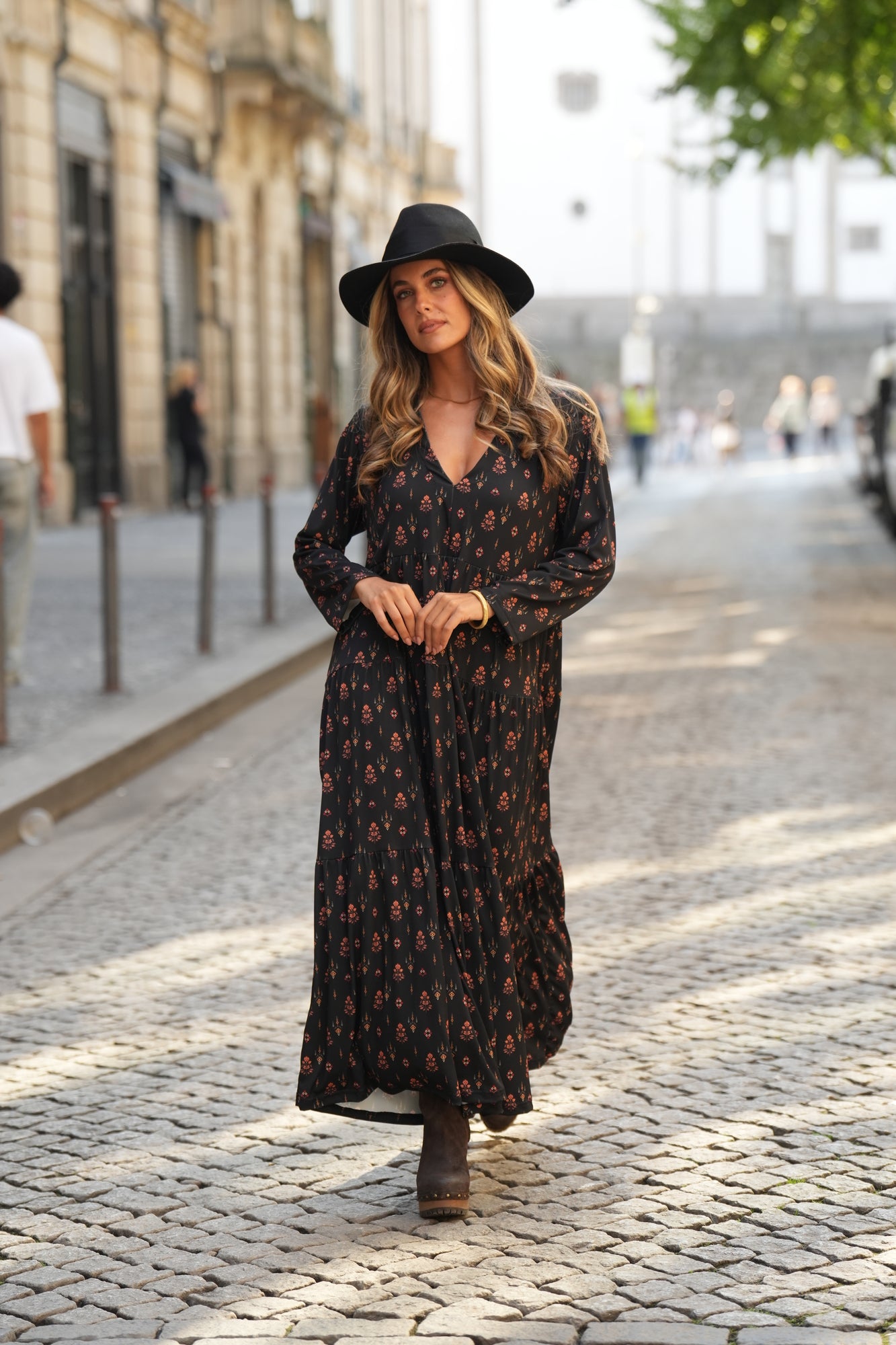 Vestido largo estampado