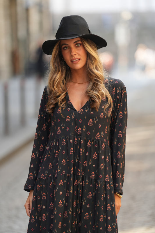 Vestido largo estampado