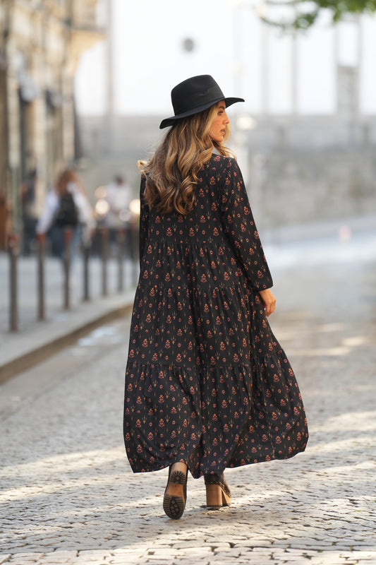 Vestido largo estampado