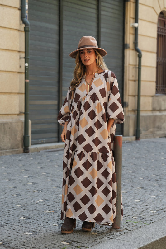 Vestido largo estampado