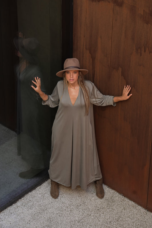 Vestido largo de punto