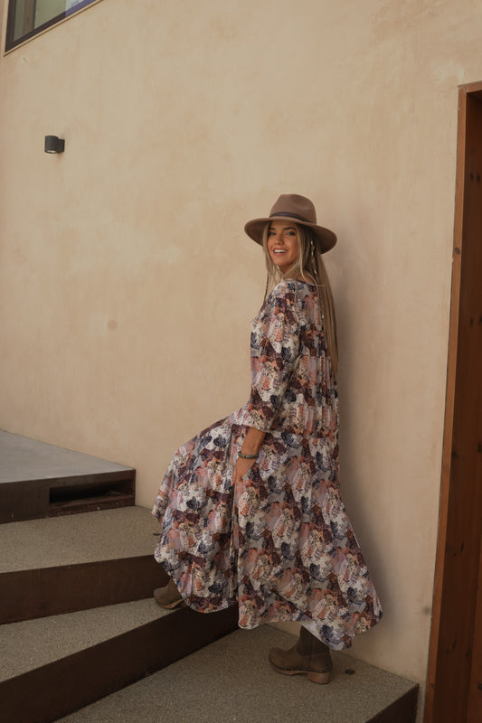 Vestido largo con volante