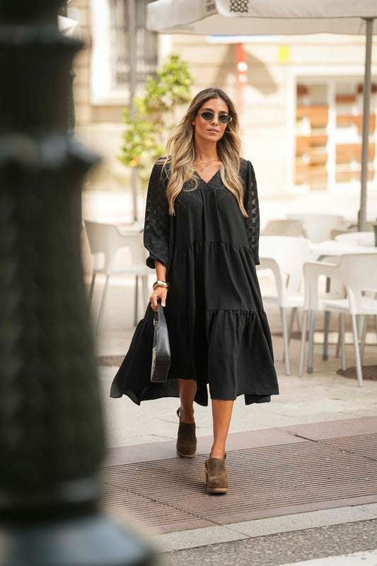 vestido largo negro