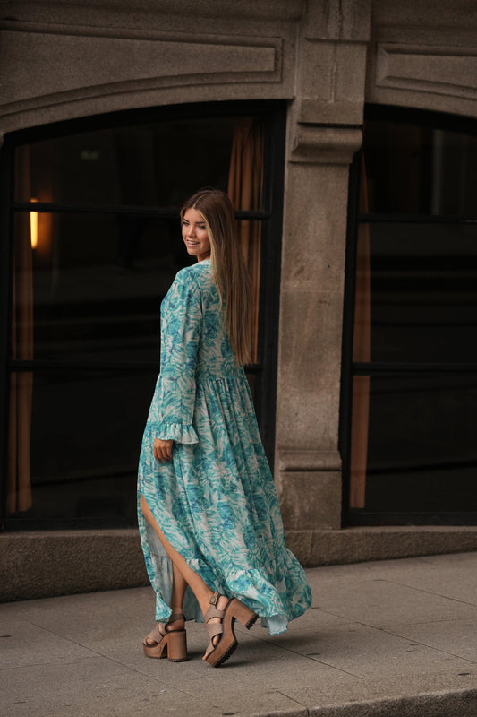 vestido camisero estampado