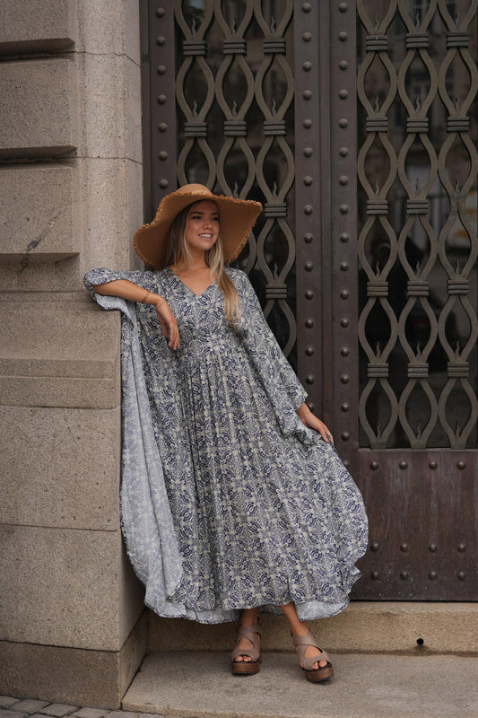 vestido largo estampado