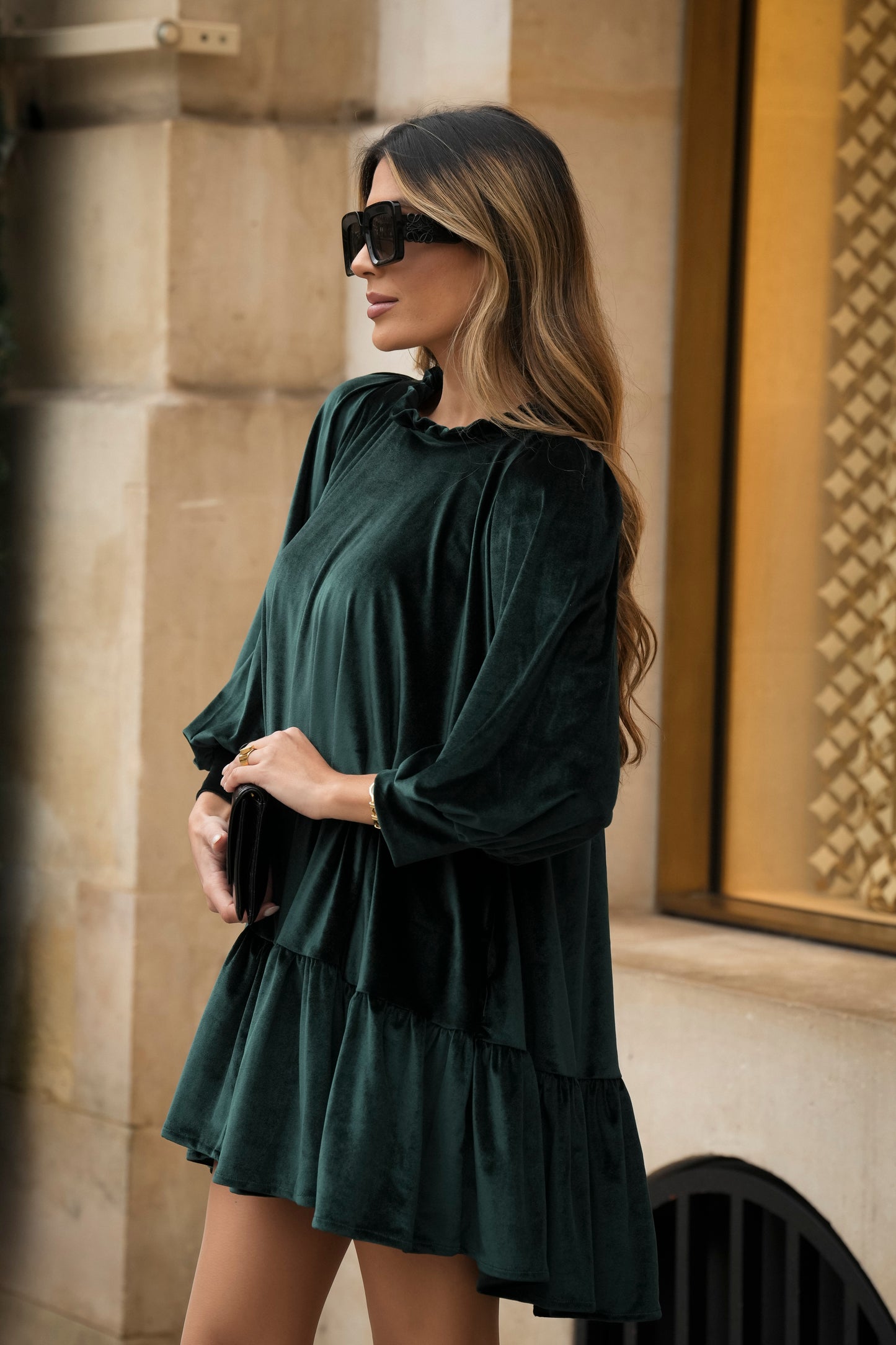 Vestido corto de terciopelo