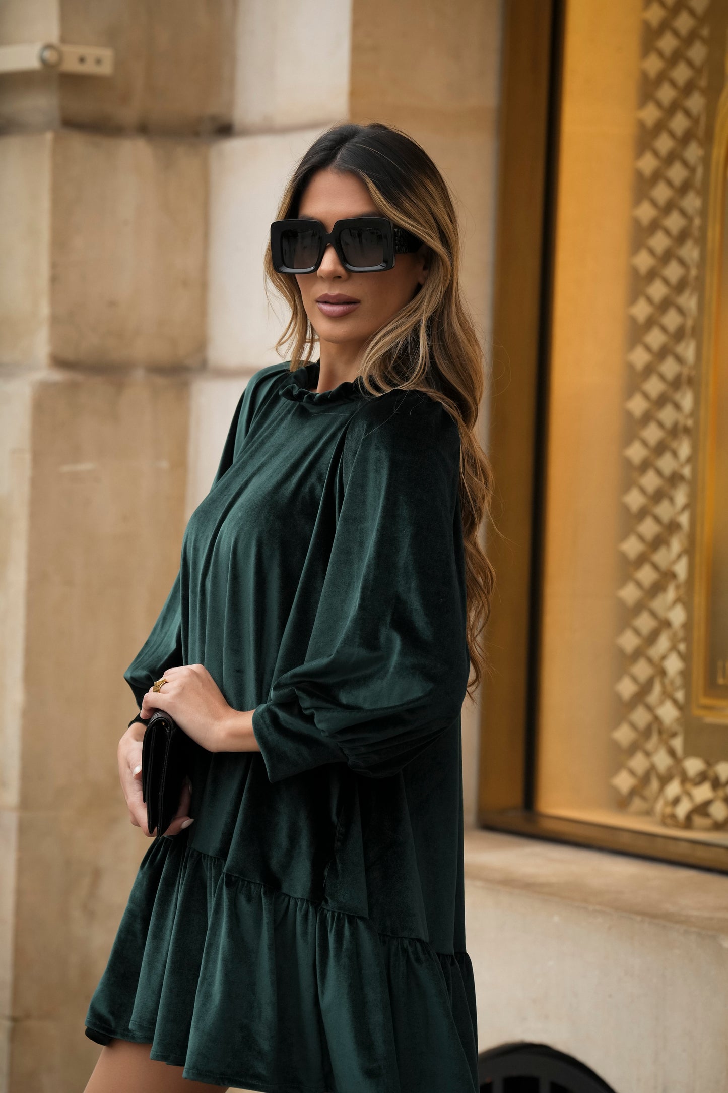 Vestido corto de terciopelo