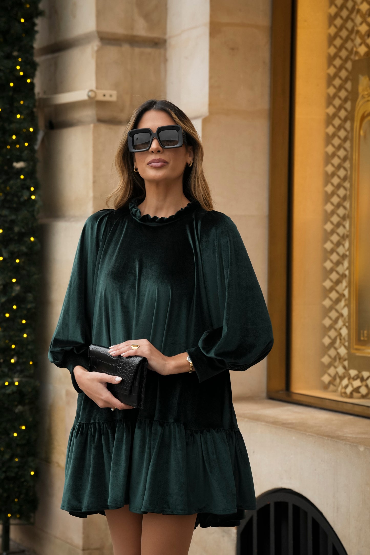 Vestido corto de terciopelo