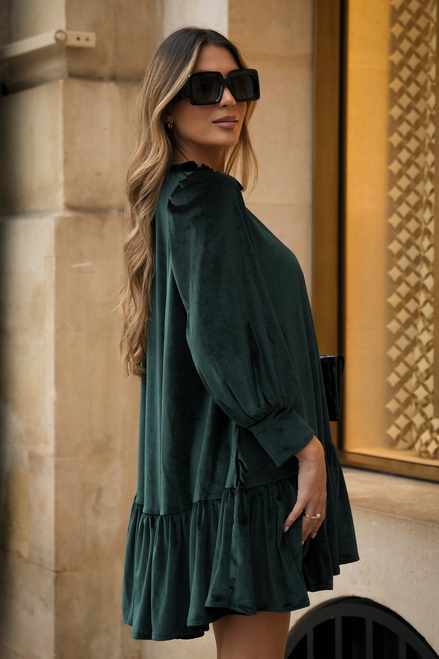 Vestido corto de terciopelo