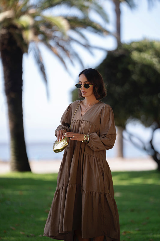 Vestido largo con volantes