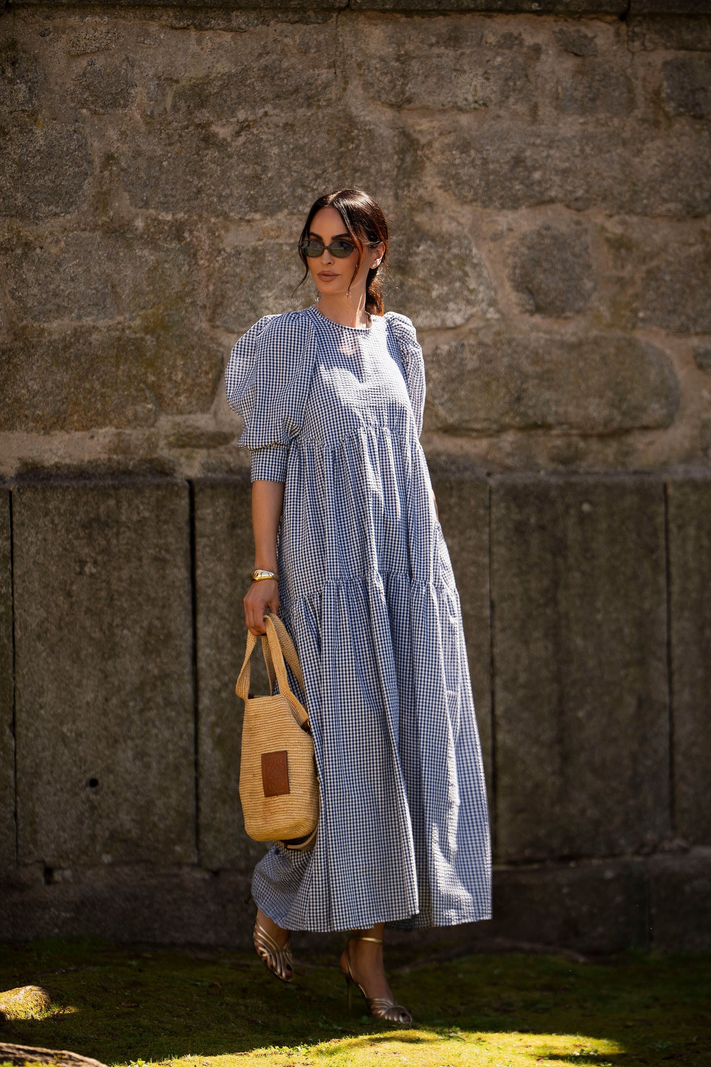 Vestido largo con volante