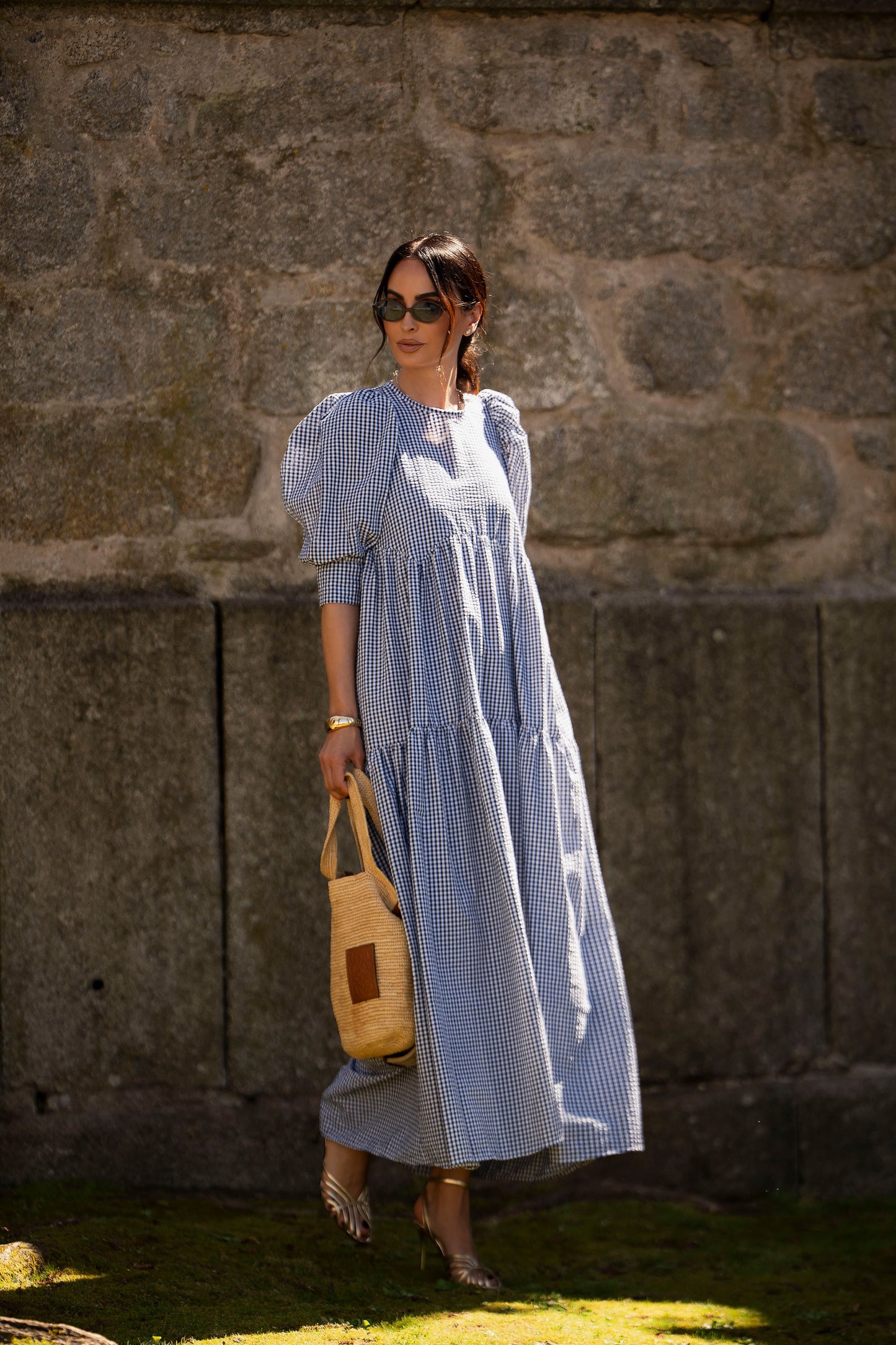 Vestido largo con volante