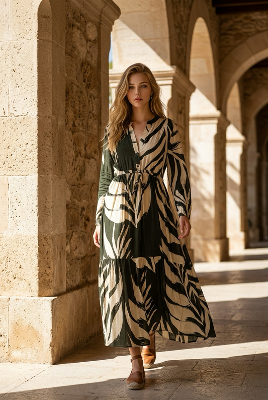 Vestido largo estampado