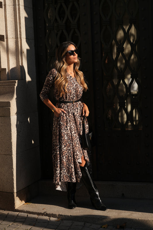 vestido largo asimétrico