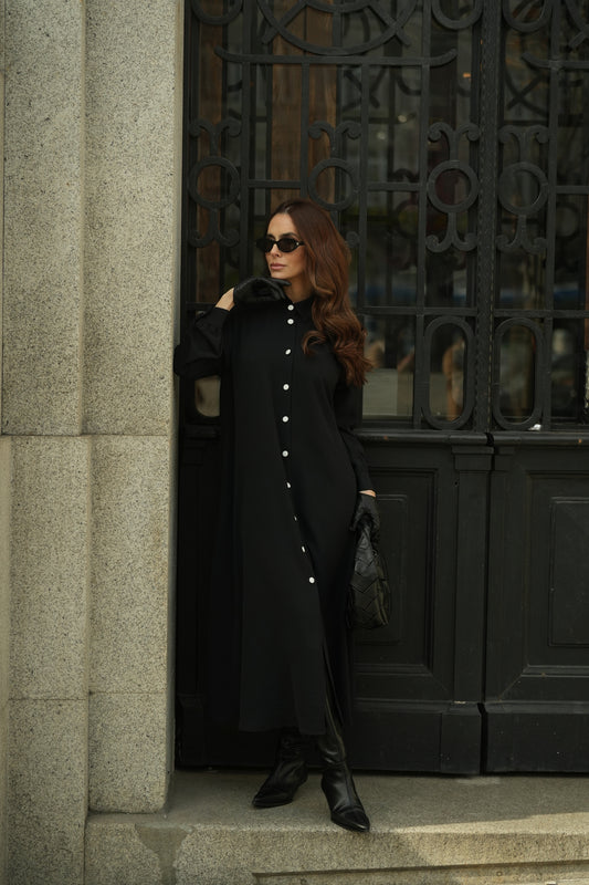Vestido camisero negro