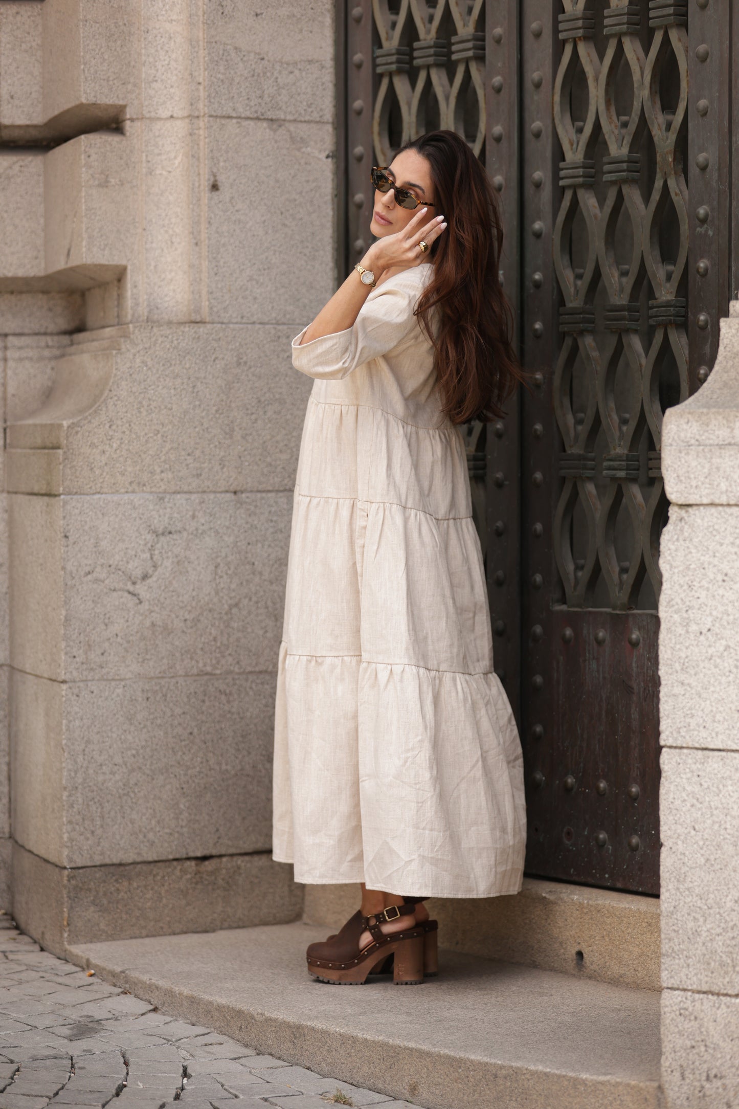 Vestido largo de lino