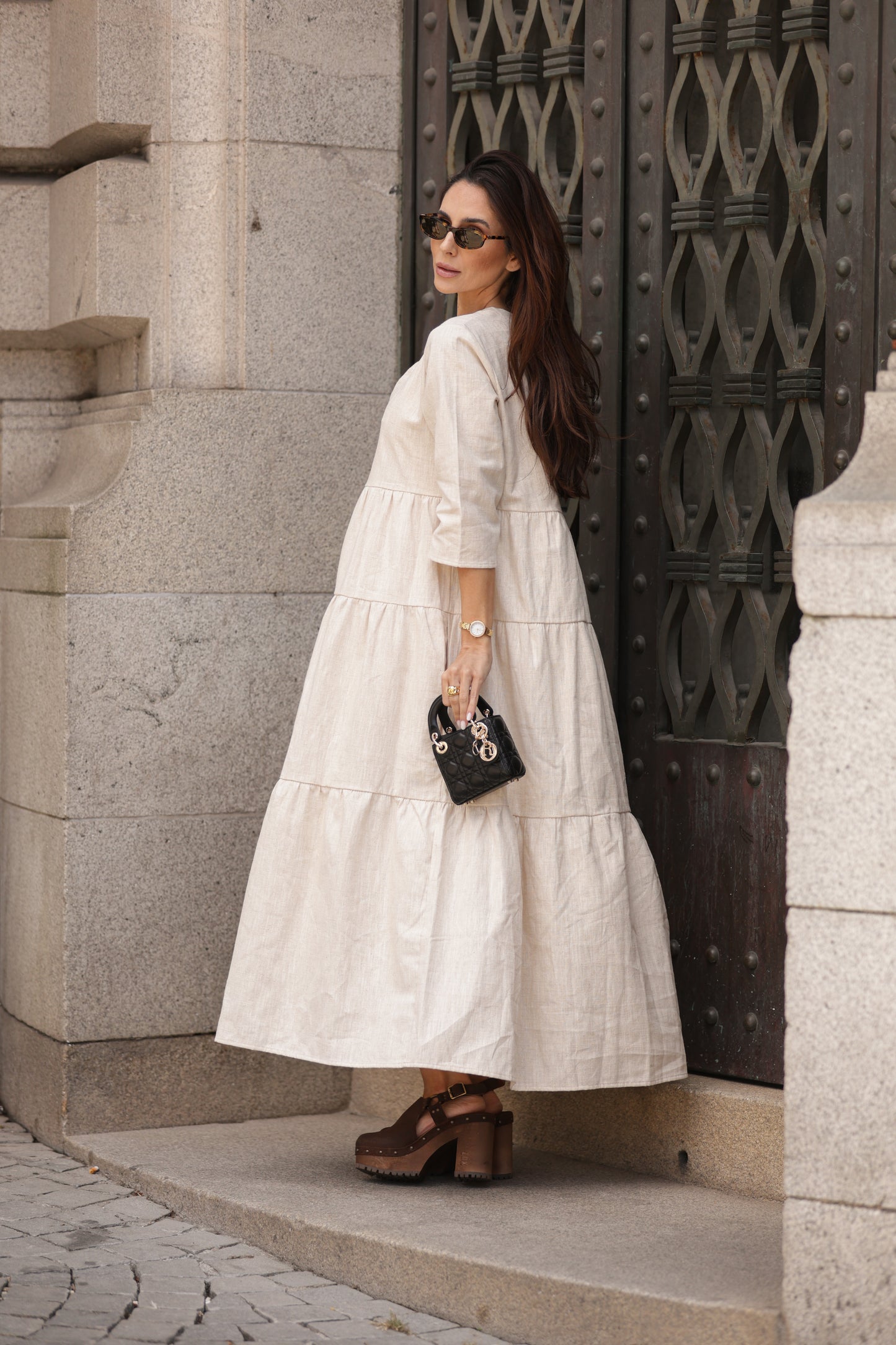Vestido largo de lino