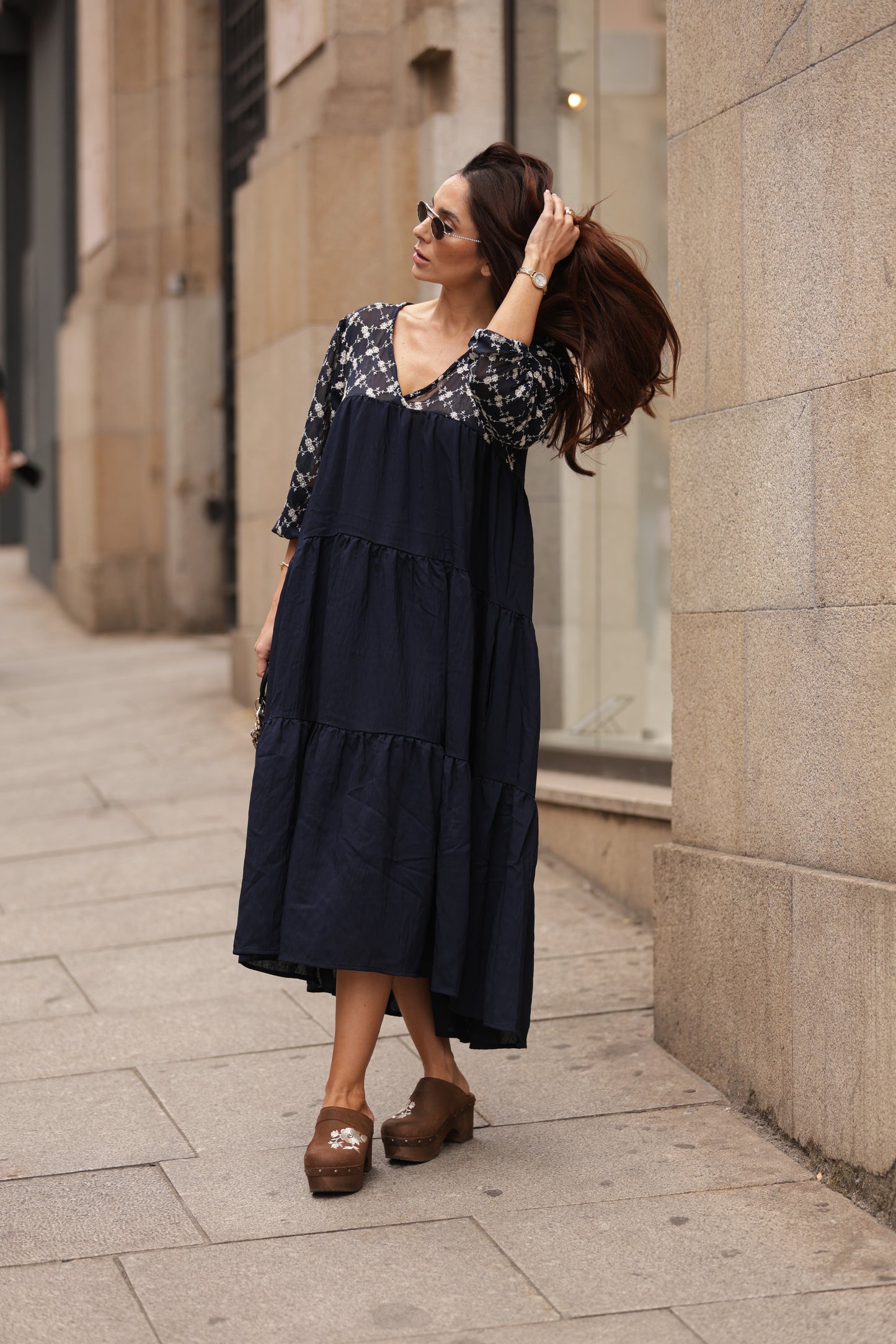 Vestido largo azul