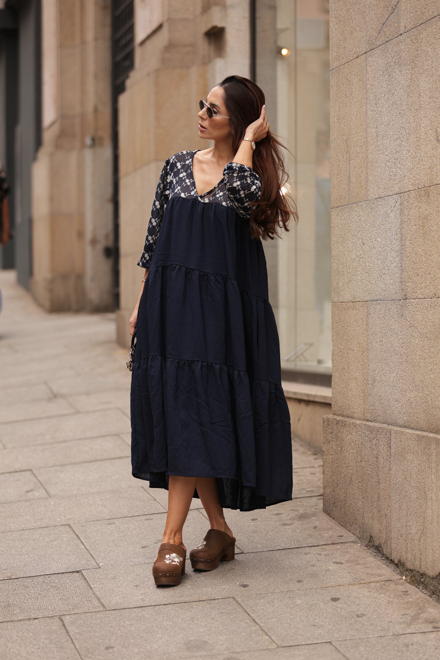 Vestido largo azul
