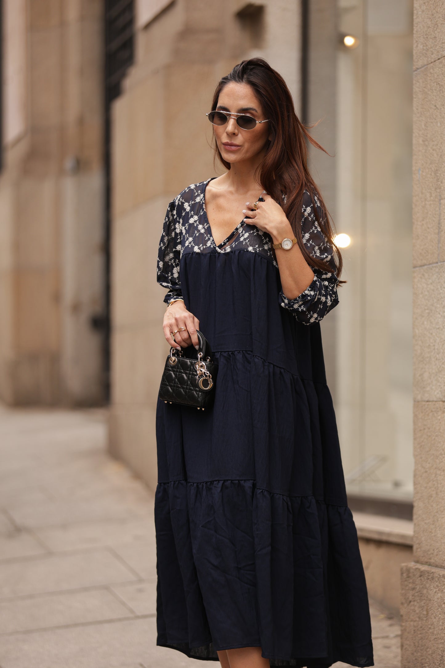 Vestido largo azul