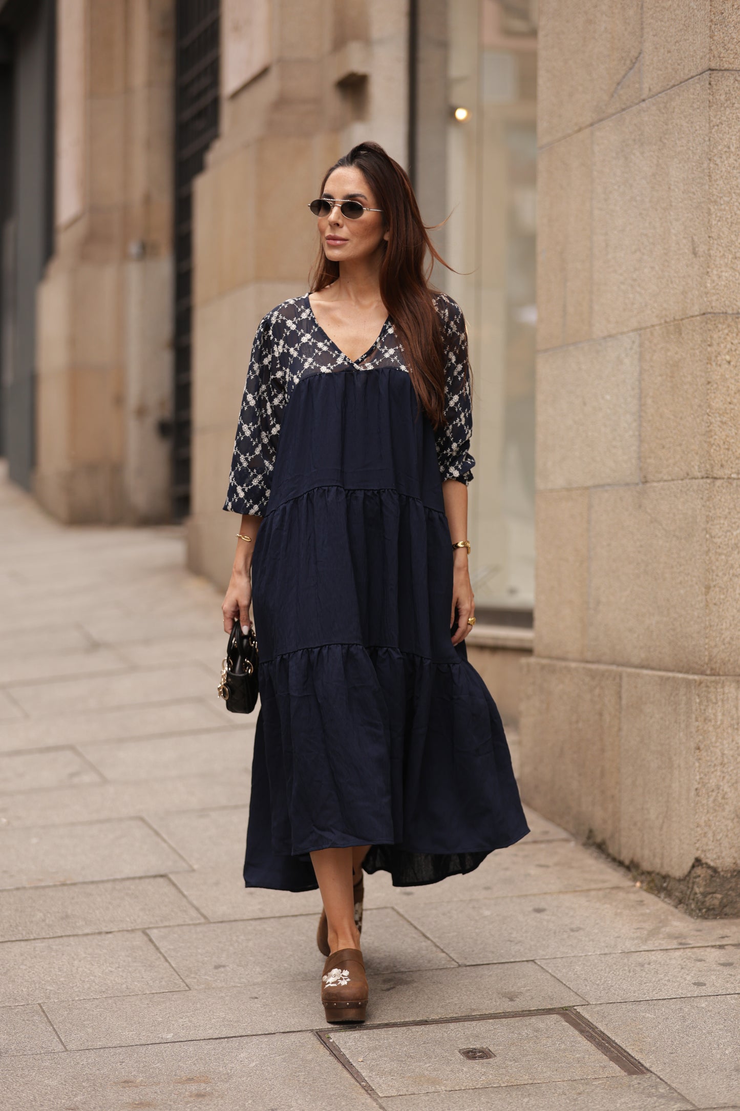 Vestido largo azul