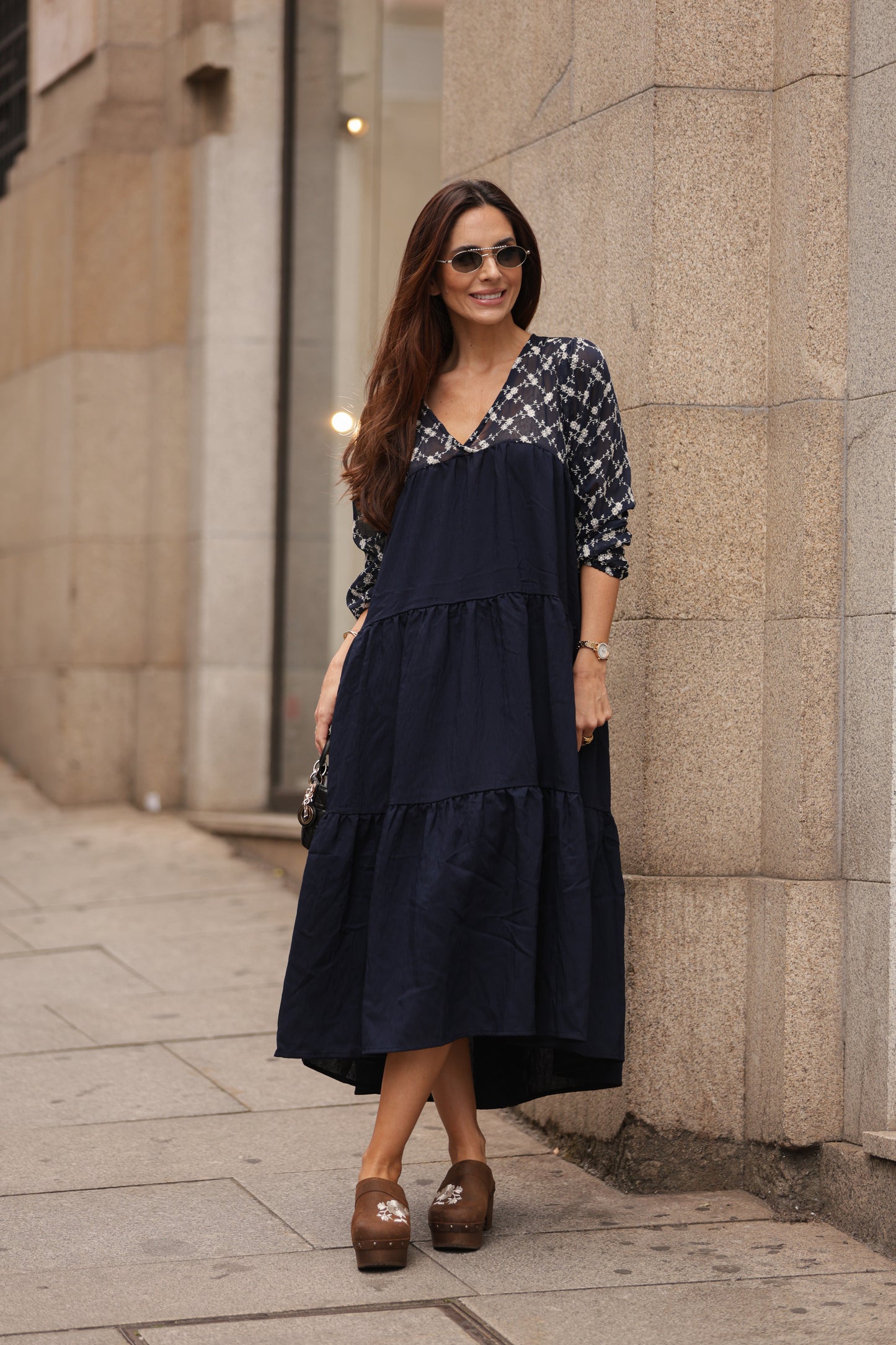 Vestido largo azul