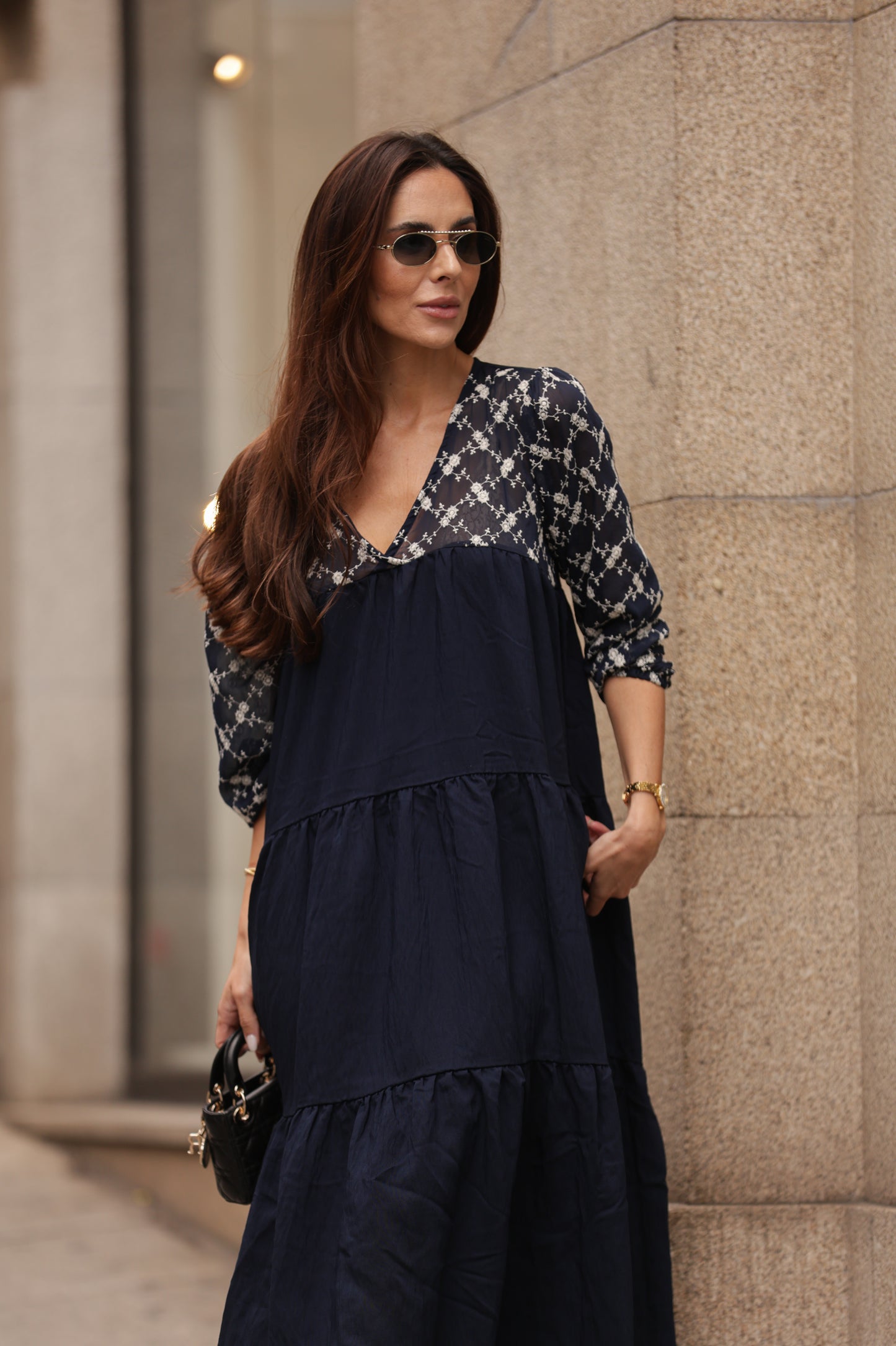 Vestido largo azul
