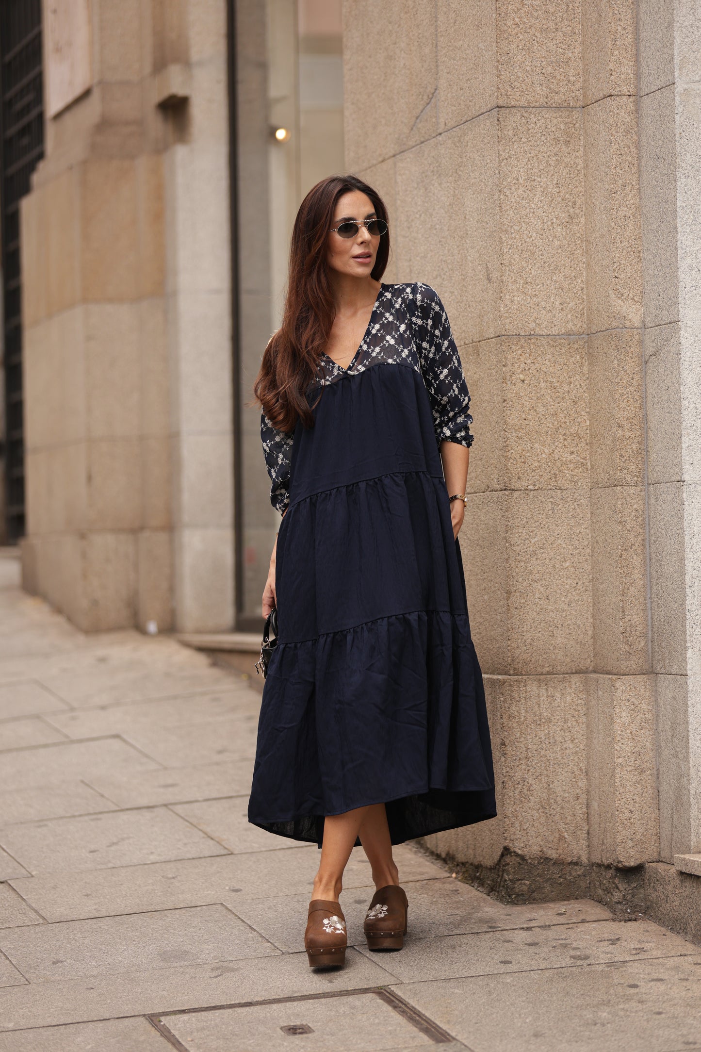 Vestido largo azul