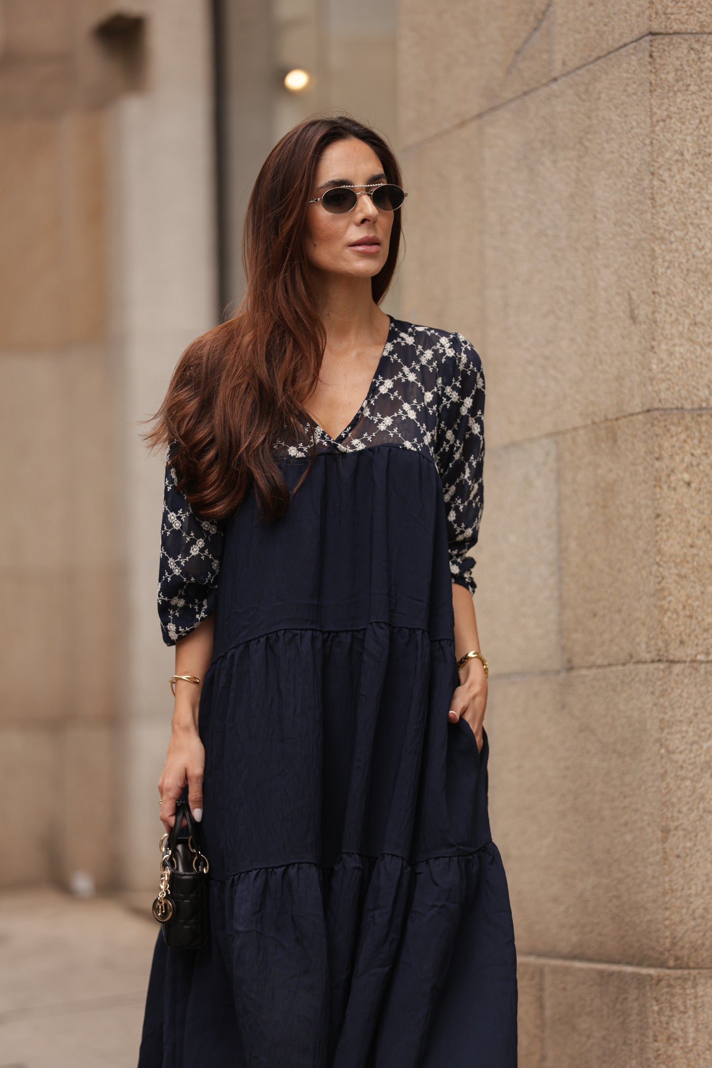 Vestido largo azul